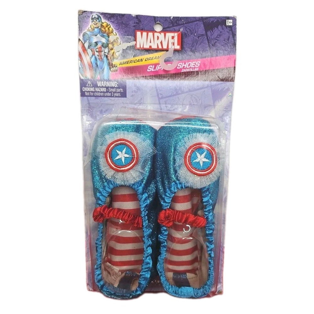 Avengers Captain‎ American Dream Slipper Shoes Marvel child 7-11 Halloween New